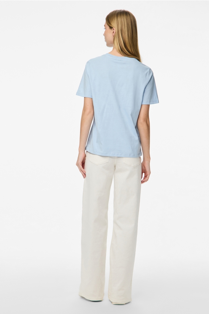 PCTAMERA SS PRINTED T-SHIRT JRS BC 17157450 CASHMERE/BLUE/POSITIVE